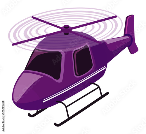 Isolated helicopter in purple color