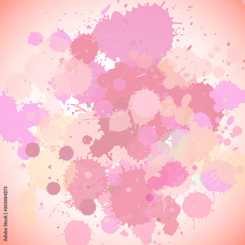 Background template design with pink splashes
