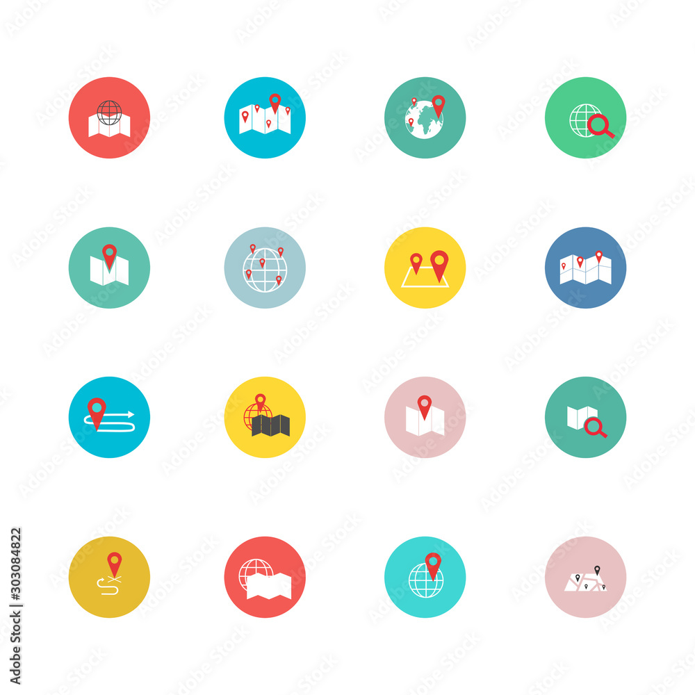 Navigation, direction, maps, traffic and more, icons set vector illustration Navigation, direction, maps, traffic and more, icons set vector illustration