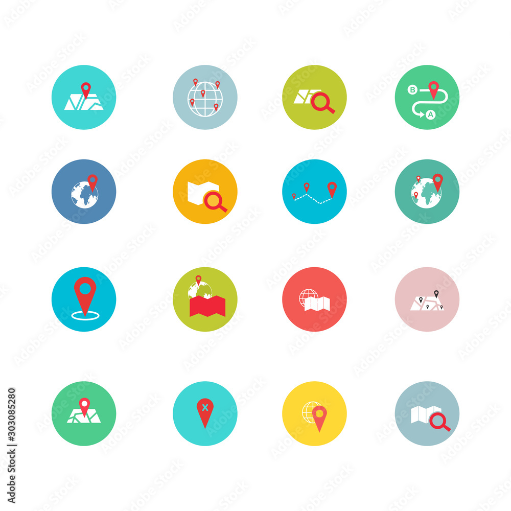 Cartography and topography icon set. Maps, location and navigation icons. Cartography and topography icon set. Maps, location and navigation icons.