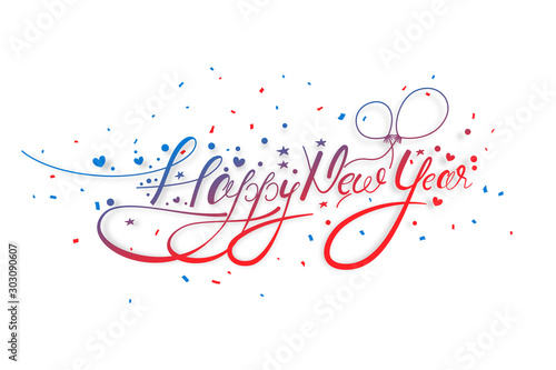 happy new year celebration lettering typography design