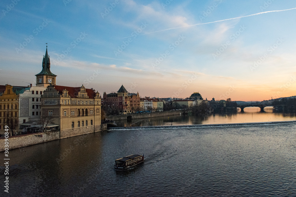 City scenes and Vistula River from Charles Bridge