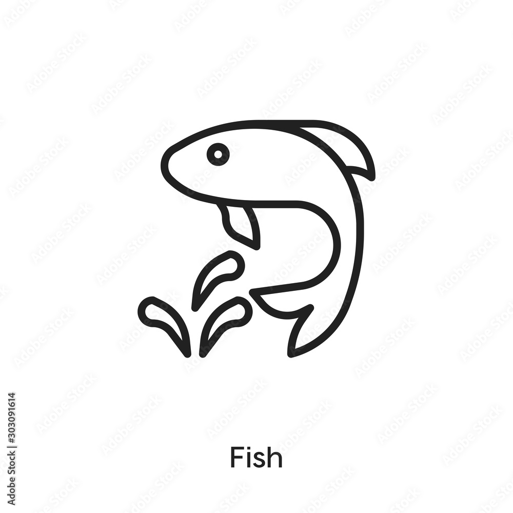 fish icon vector symbol sign fish icon vector symbol sign