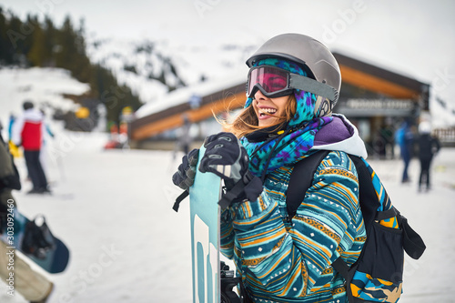 snowboarder on the mountain.Winter sport. photo