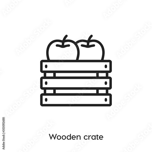 wooden crate icon vector symbol sign