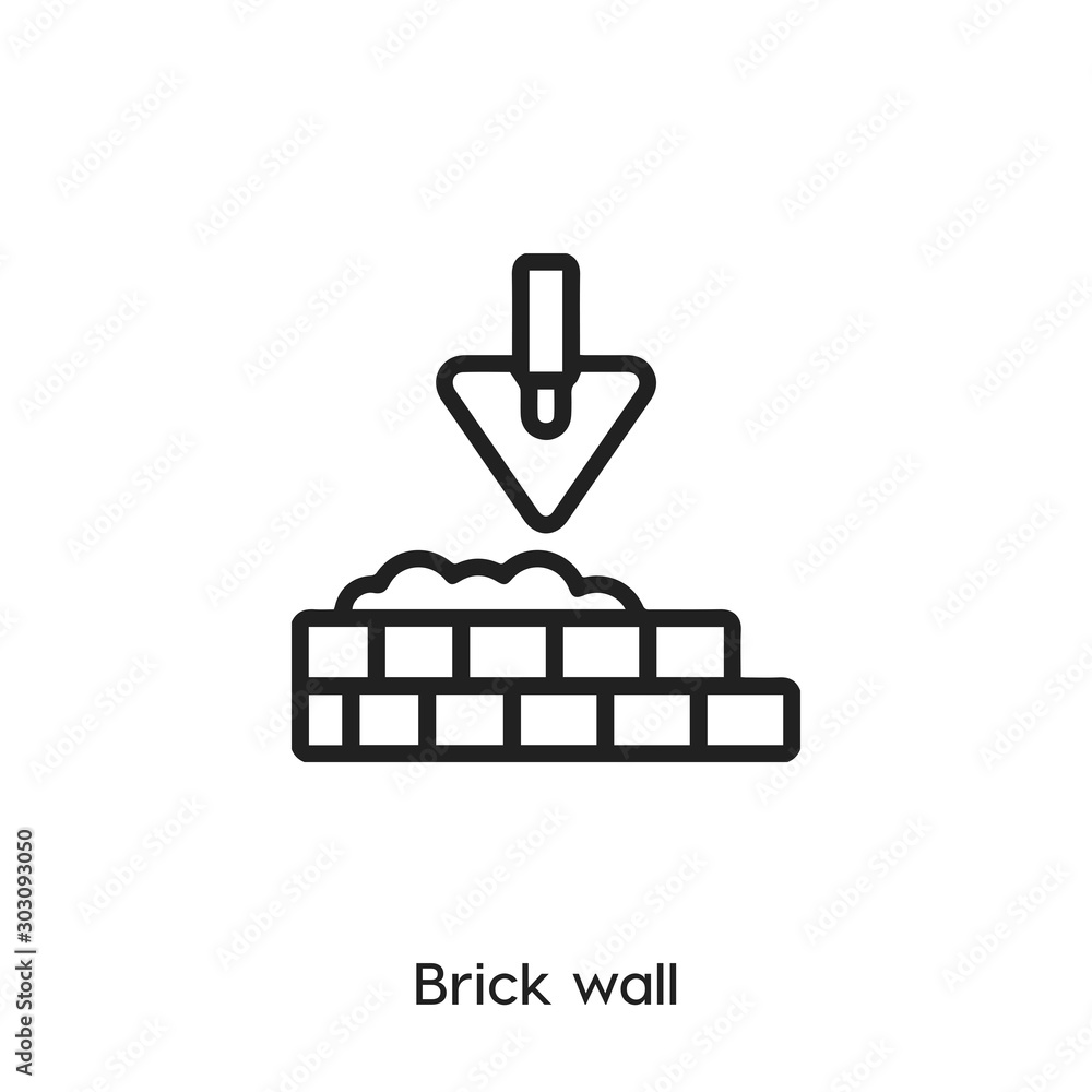 Fototapeta premium brick wall icon vector symbol sign
