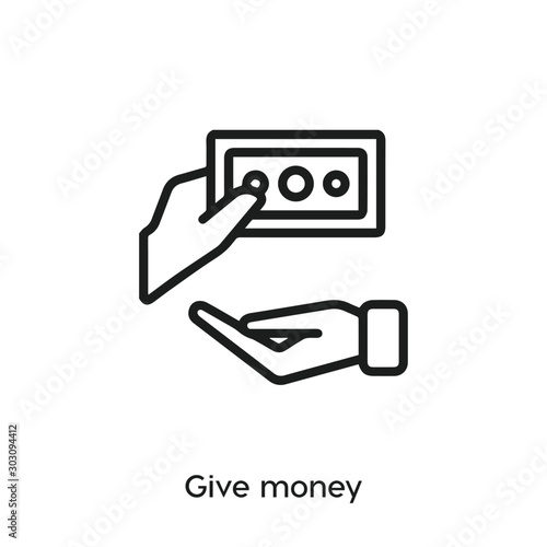 give money icon. give money icon vector. Linear style sign for mobile concept and web design. give money symbol illustration vector graphics - Vector	