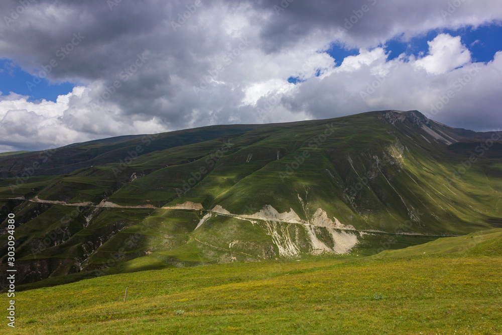 Fototapeta premium Russian region, Chechen Republic, Caucasus Mountains