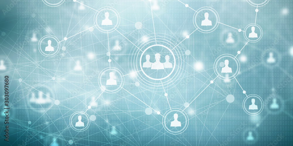 2d illustration Business Network 2d illustration Business Network