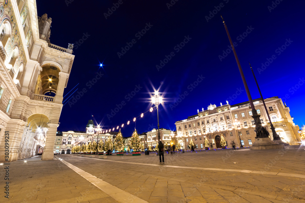 Fototapeta premium The square of Trieste during Christmas time
