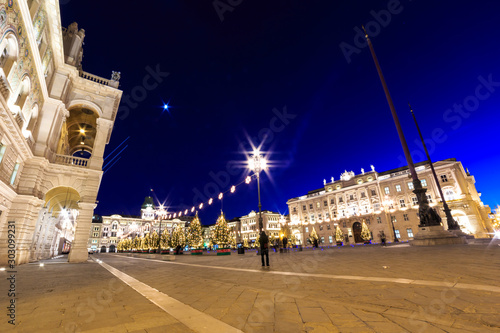 The square of Trieste during Christmas time © zakaz86