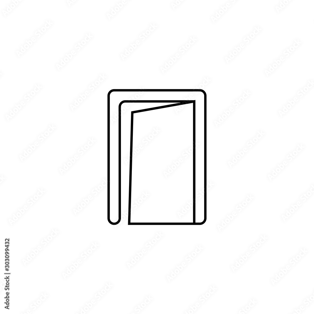 Door icon. Exit button. Furniture symbol. Logo design element Door icon. Exit button. Furniture symbol. Logo design element