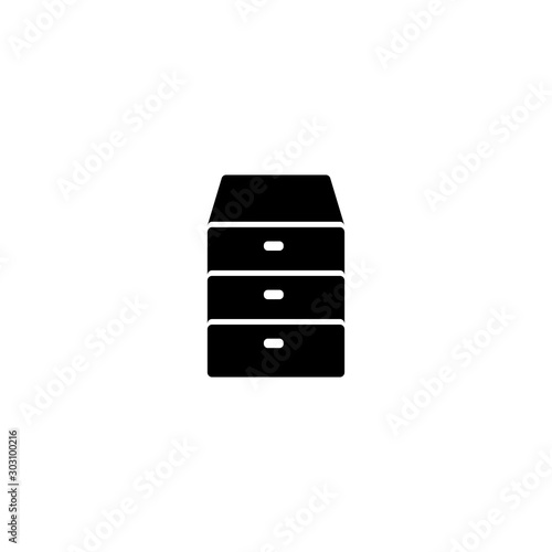 Chest of drawers icon. Home furniture symbol. Logo design element