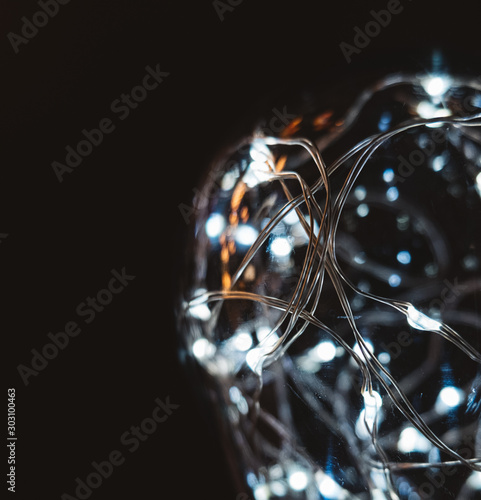 lightbulb on black background