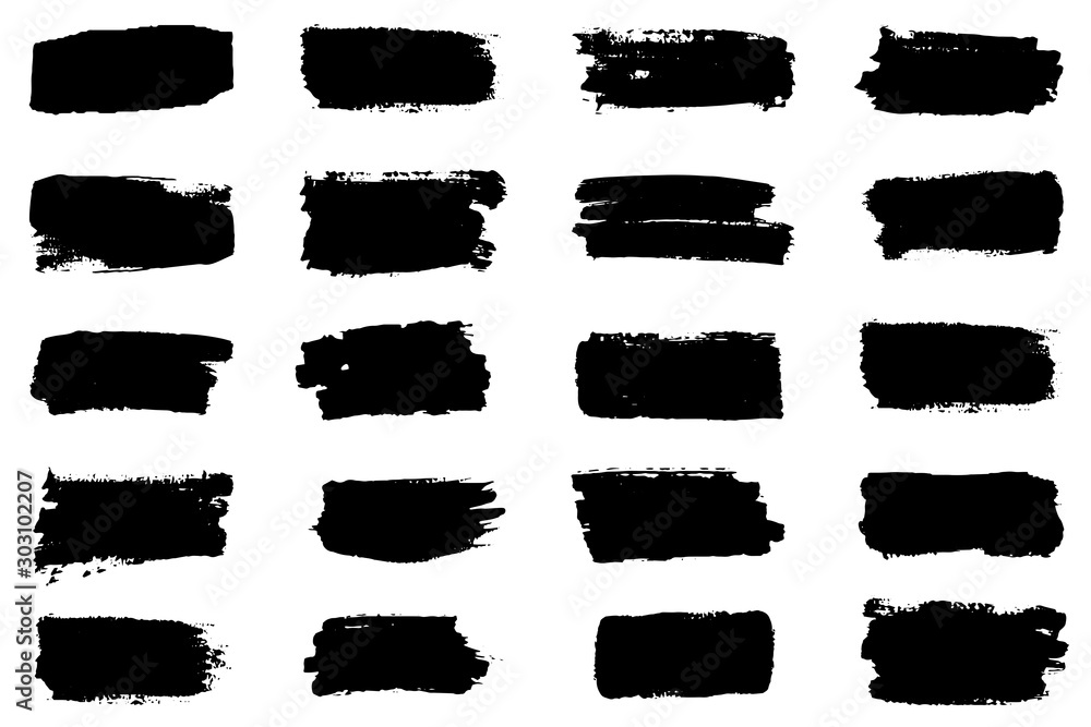 Collection of paint strokes vector. Grunge abstract hand painted element. Black and white strokes with a brush. Collection of paint strokes vector. Grunge abstract hand painted element. Black and white strokes with a brush.