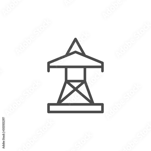 Electric pylon line outline icon © motorama