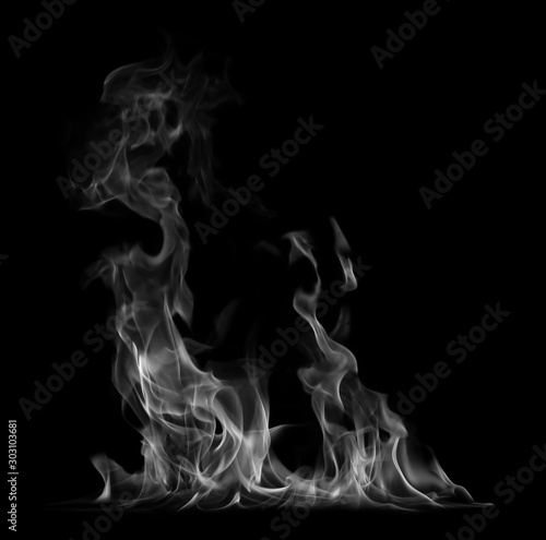 Fototapeta Naklejka Na Ścianę i Meble -  White smoke on a black background