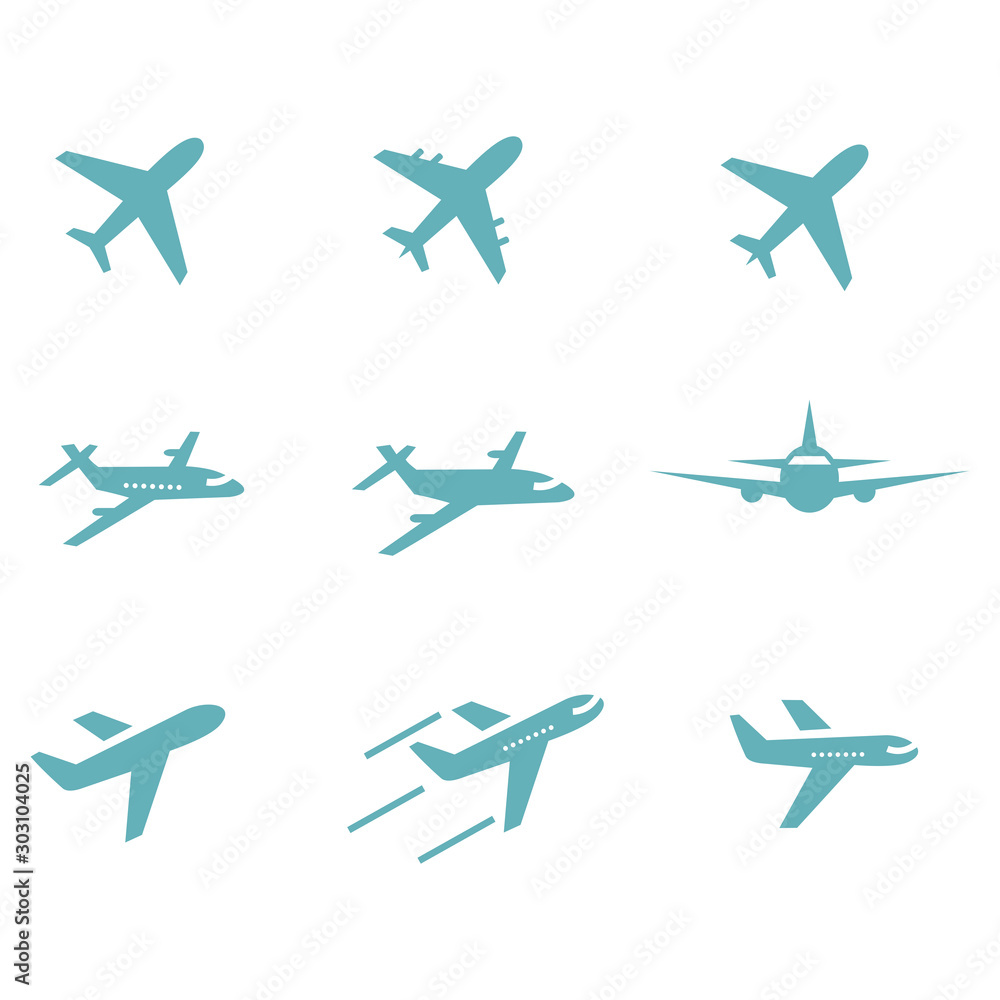 airplane set, icon symbol illustrationUntitled-1