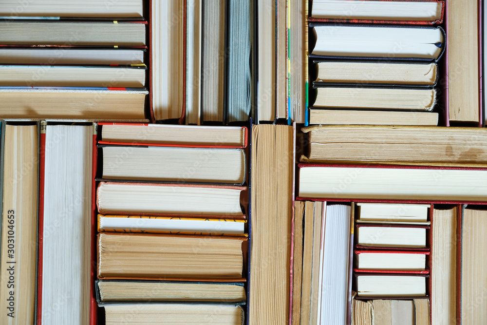 Fototapeta premium Books stack texture and background