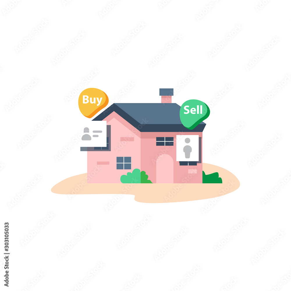 Fototapeta premium real estate buy and sell vector illustration