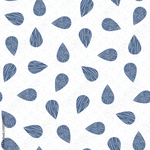 Vector Blue Leaves Scattered on a White Background. Background for textiles, cards, manufacturing, wallpapers, print, gift wrap and scrapbooking.