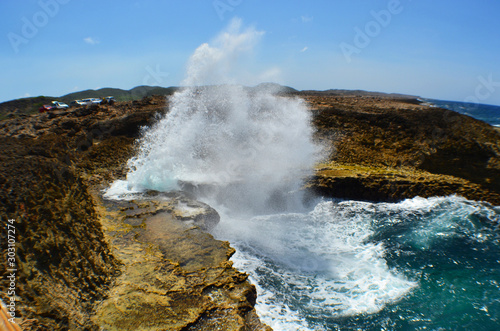 waves ocean caribbean island Curacao