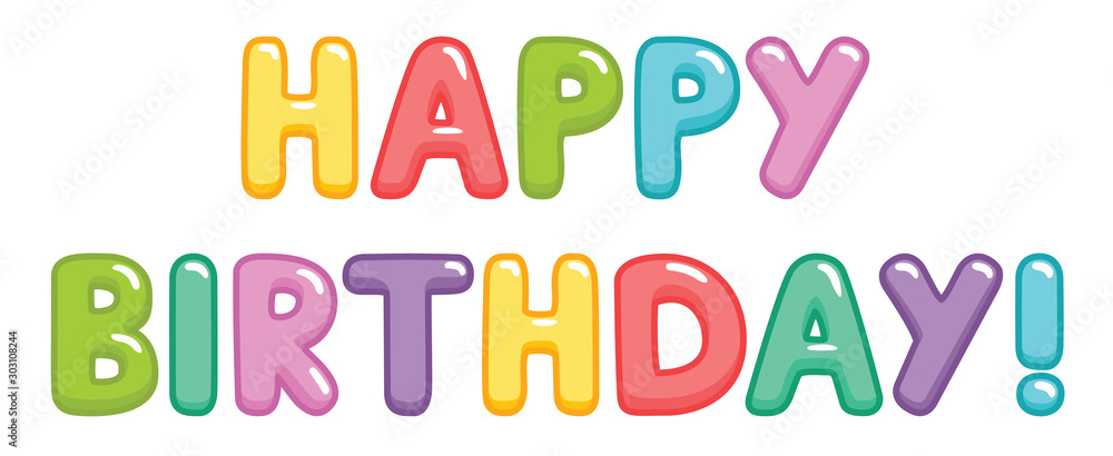text Happy New Year. Inscription from color letters. Vector illustration isolated on the white background. text Happy New Year. Inscription from color letters. Vector illustration isolated on the white background.