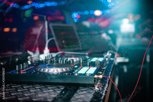 DJ controller at a club