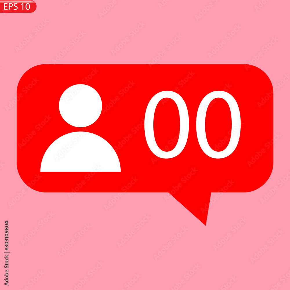 Set of Internet social media icons. Vector interface button illustration, like, follower Set of Internet social media icons. Vector interface button illustration, like, follower