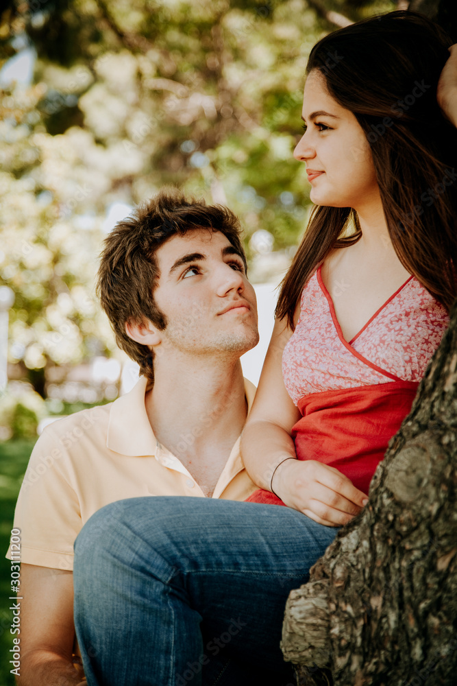 Fototapeta premium Attractive young couple in the park