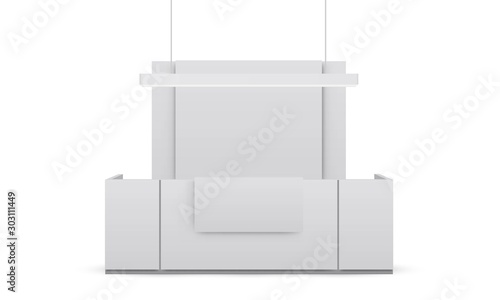 Reception mockup isolated on white background. Vector illustration