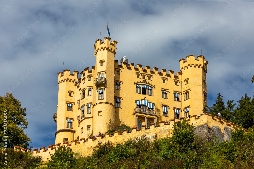 The medieval castle of Hohenschwangau in Germany.
