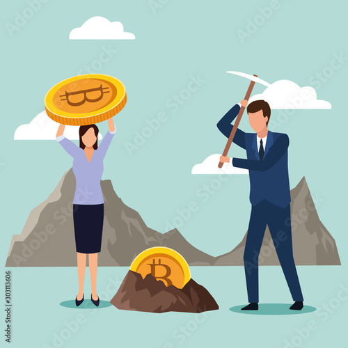 Businessman and businesswoman avatar design