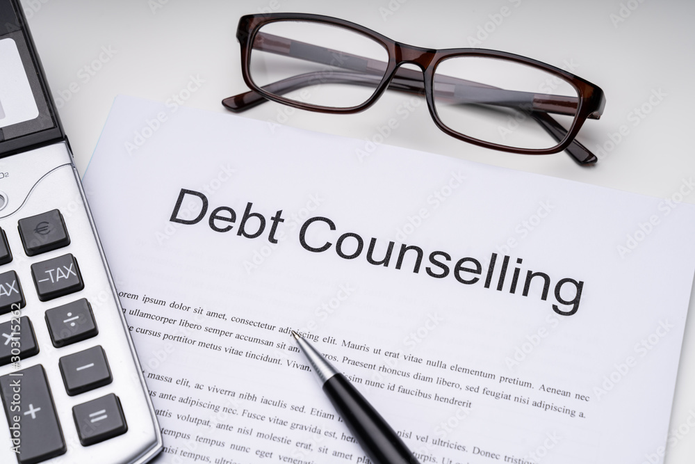 Debt Counseling Document With Office Accessories Debt Counseling Document With Office Accessories