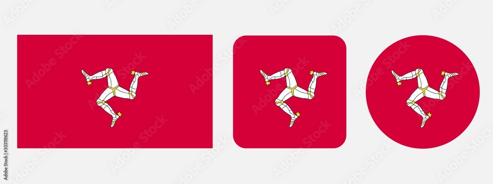 Isle of Man flag, vector illustration - obrazy, fototapety, plakaty 