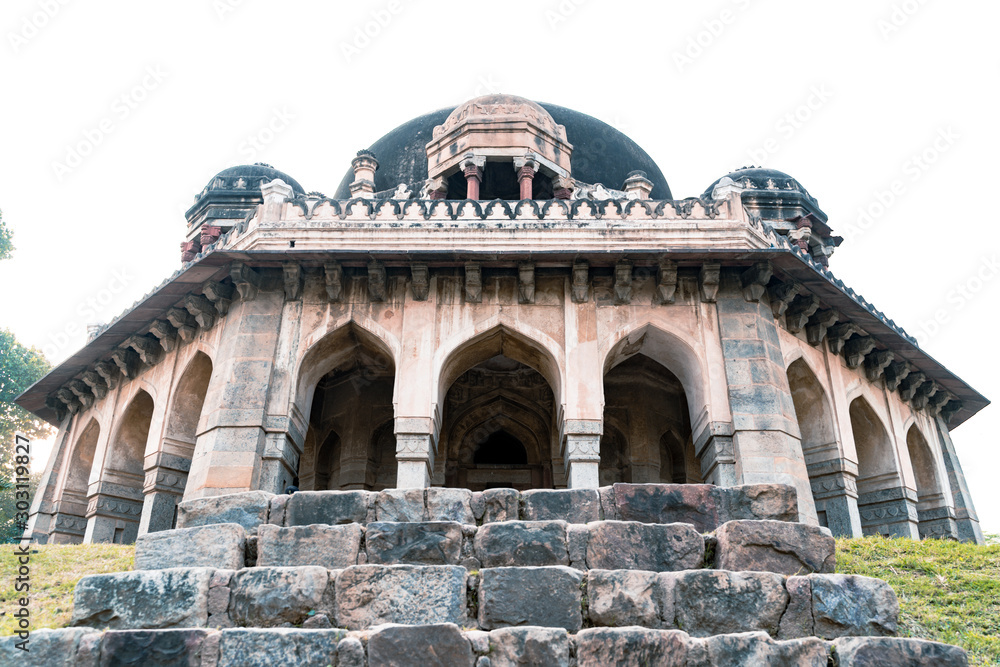 Steps leading up to Muhammad Shah Sayyid Tomb in Lodi Garden in New Delhi India