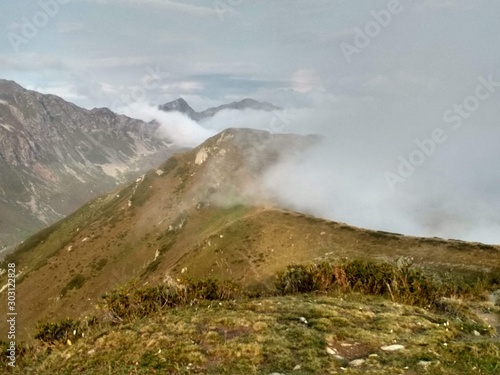 landscape with mountains and clouds