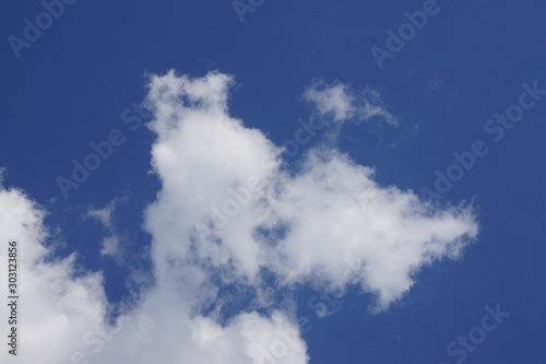 The blue sky and beautiful white clouds
