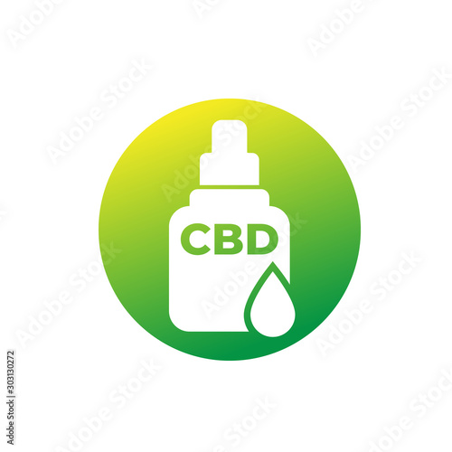 CBD oil medicine icon, vector