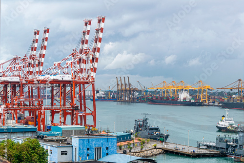 reight container cranes at the Colombo dock yards