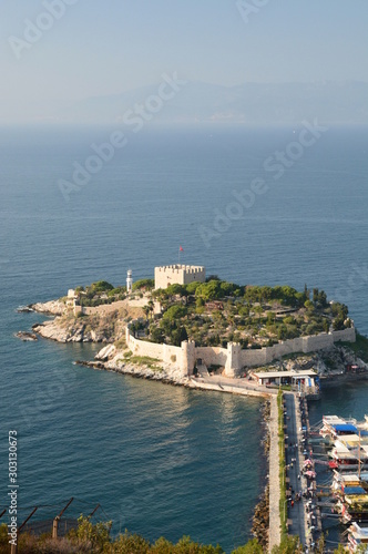 Pigeon island. View from Kese Dagi. Kusadasi. Turkey