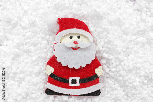 Christmas background with Santa Claus and snow (copy space for your text)