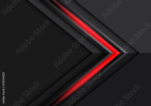 Abstract red light grey arrow direction on dark design modern futuristic background vector illustration.