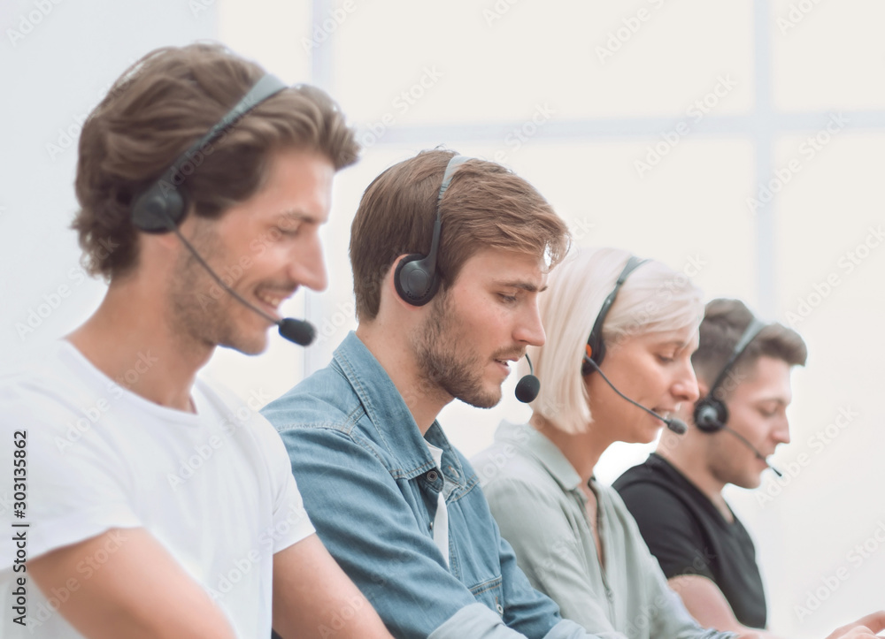consultant call center at the workplace in the office. consultant call center at the workplace in the office.
