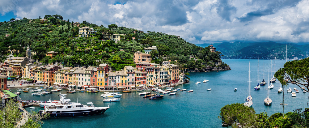 Portofino is an Italian fishing village and holiday resort famous for its picturesque harbour and historical association with celebrity and artistic visitors