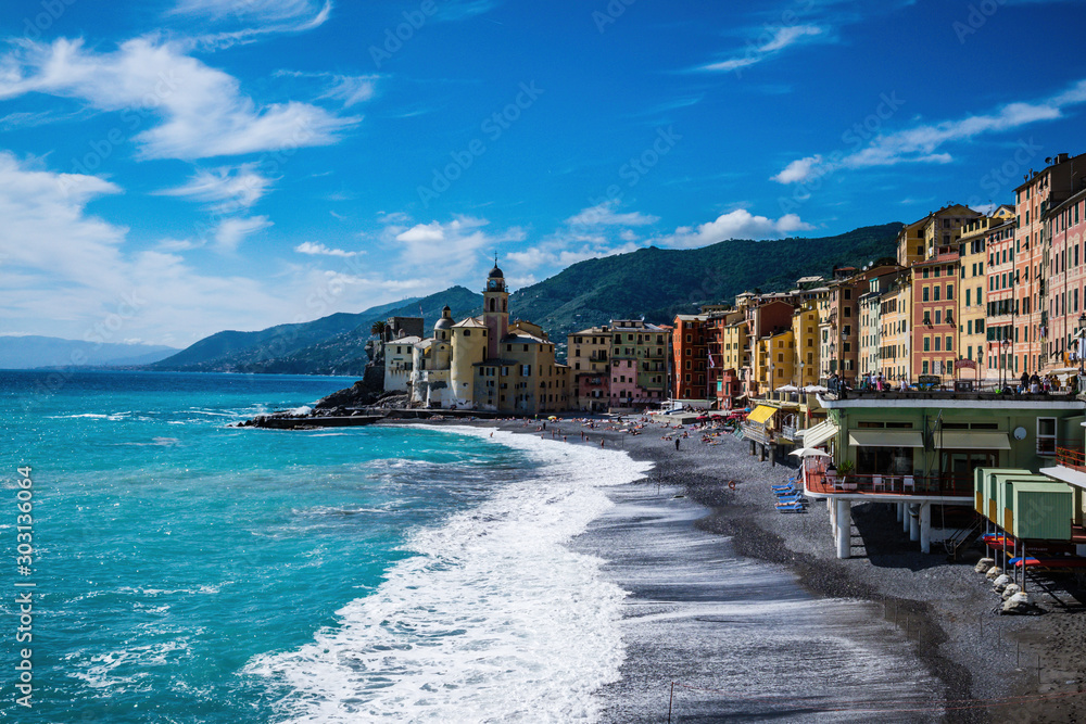 Camogli is a fishing village and tourist resort located on the west side of the peninsula of Portofino, on the Golfo Paradiso in the Riviera di Levante