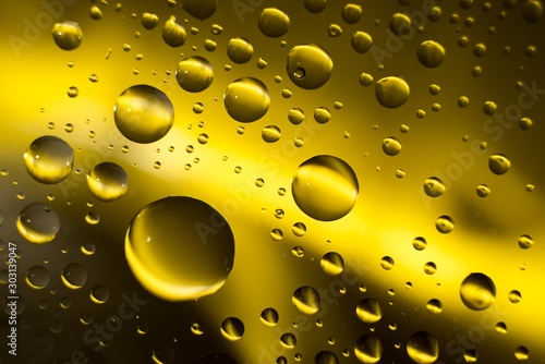 Biodiesel  bubbles biofuel  vegetable oil  yellow and orange emulsion bubbles background