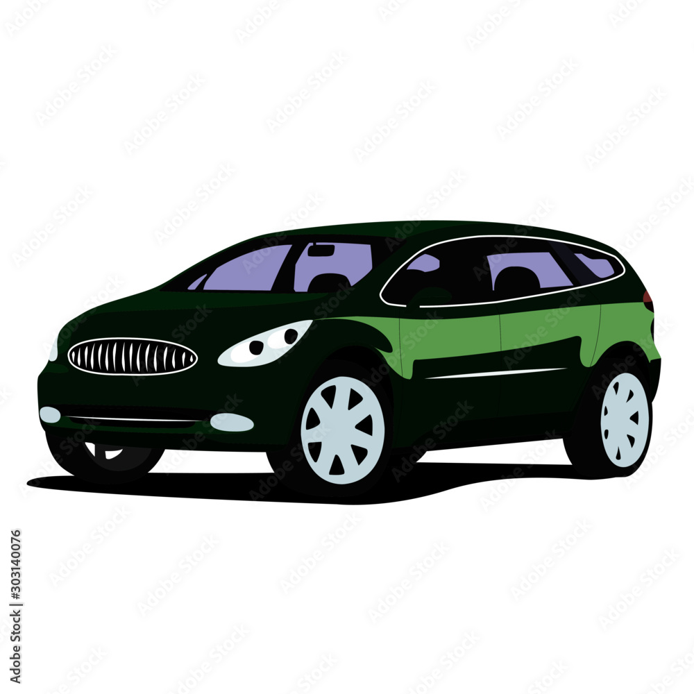 SUV green realistic vector illustration isolated SUV green realistic vector illustration isolated