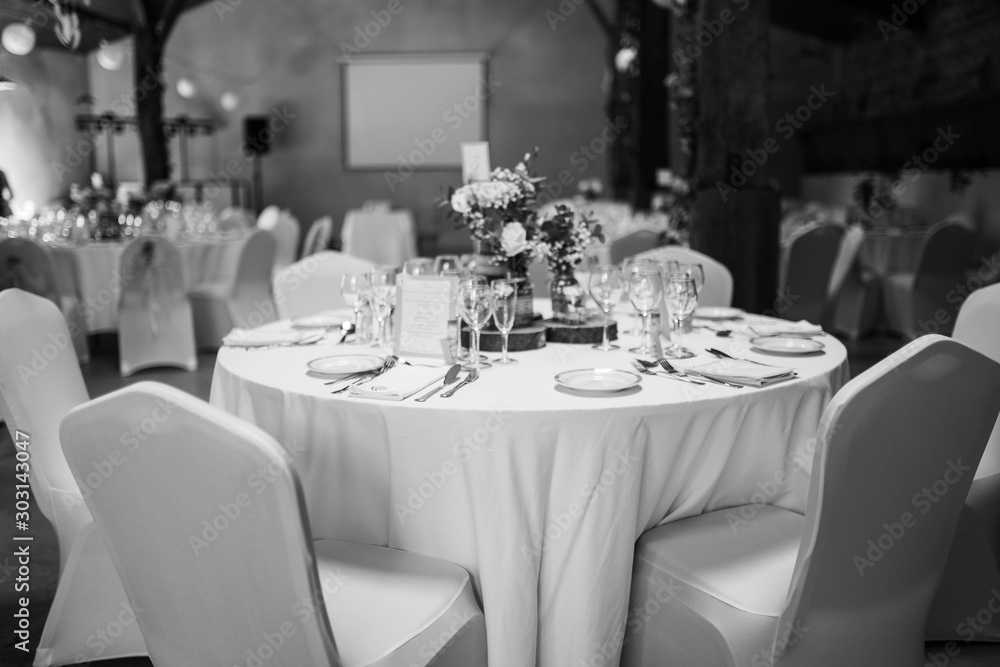 Table set for a dinner - Wedding Table set for a dinner - Wedding