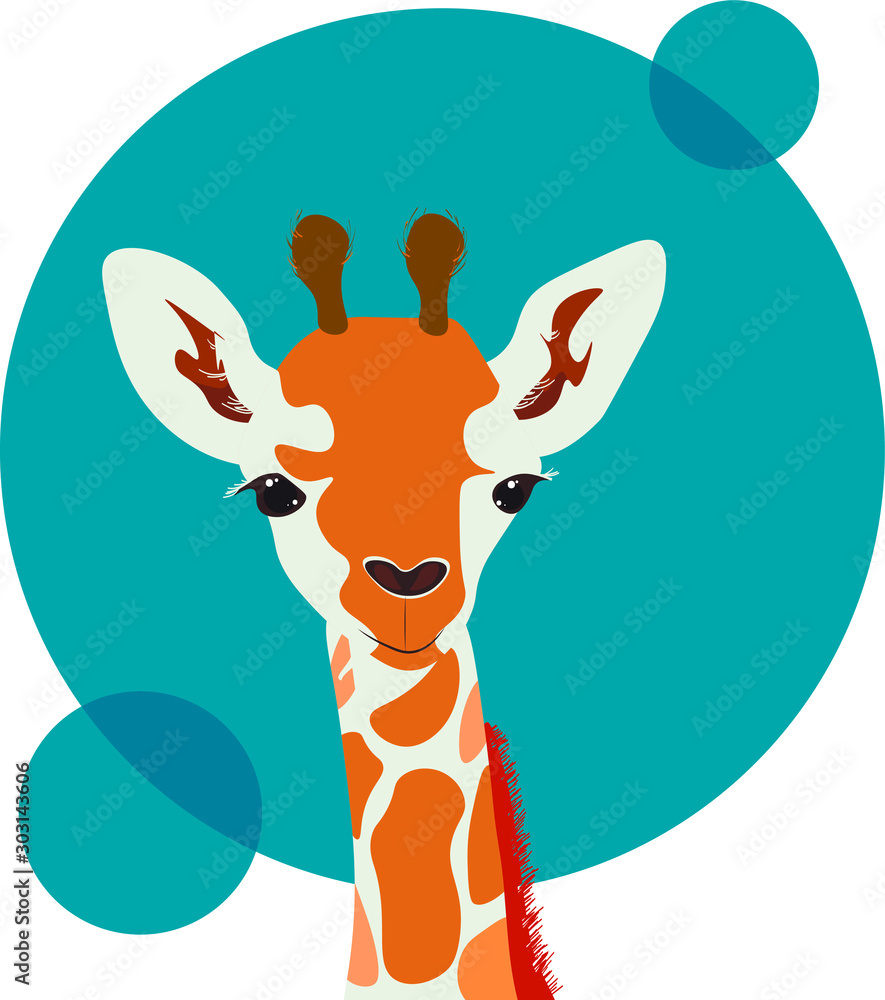 Cute cartoon baby giraffe vector collection for kids,cartoon giraffe in  flat style isolated on white background. Wild animal,cute giraffe cartoon  for background, card, landing page, poster, print, wal Stock Vector | Adobe